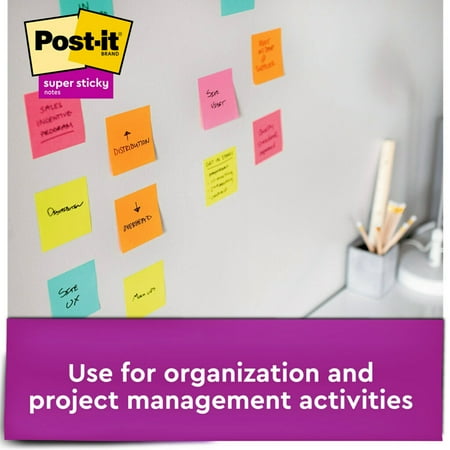Post-it® Super Sticky Dispenser Notes, 3 in x 3 in, Energy Boost Collection, 6 Pads/Pack