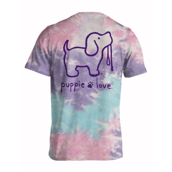 Puppie Love Dog Cotton Candy Tie Dye Pup Short Sleeve T-Shirt
