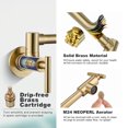 thumbnail image 6 of Wowow Pot Filler Faucet Single Hole Folding Kitchen Faucet, Brushed Gold Wall Mount, 6 of 9