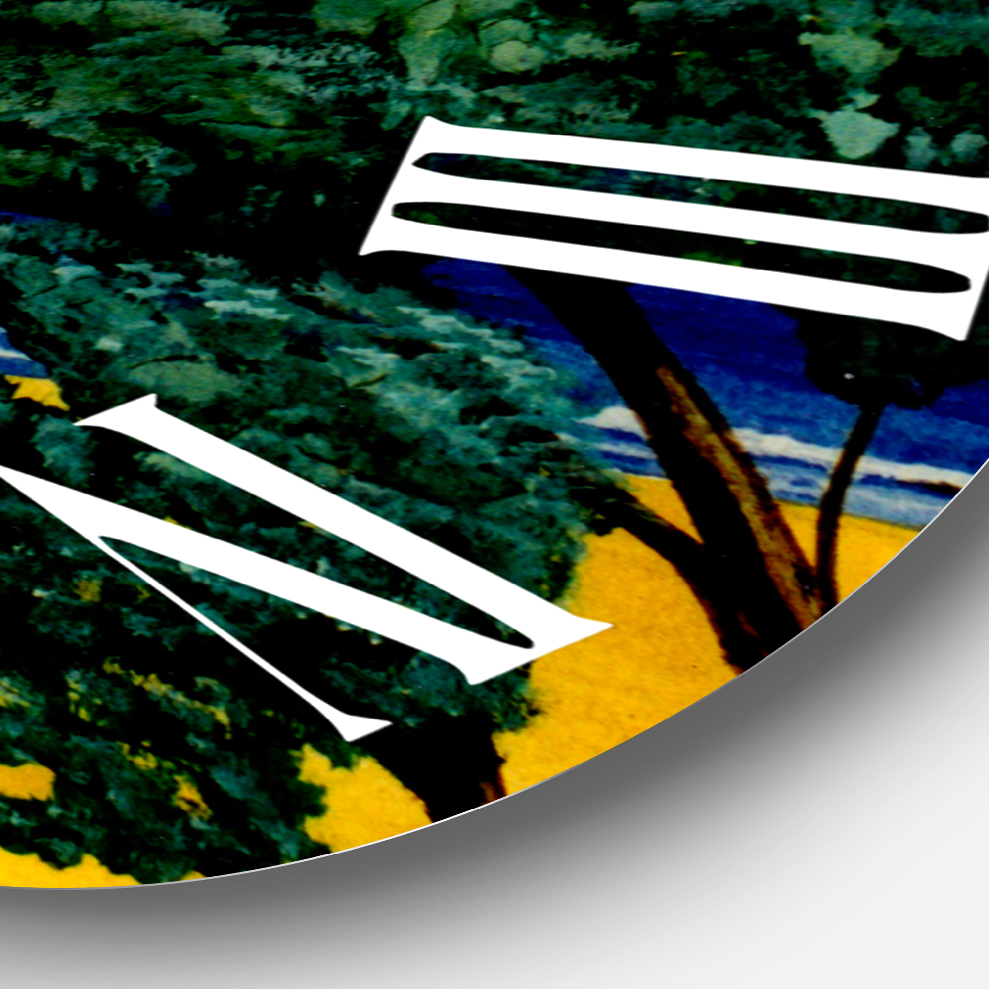 Designart 'Orange Beach By The Coastline' Nautical & Coastal Wall Clock