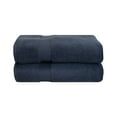 thumbnail image 1 of Zero Twist 575 GSM 100% Combed Cotton Chevron Border 2-Piece Bath Sheet Set Midnight Blue, 1 of 1