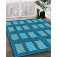 thumbnail image 3 of Ahgly Company Machine Washable Indoor Square Transitional Blue Area Rugs, 7' Square, 3 of 7