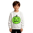 thumbnail image 2 of Girls Sweatshirt Boys Glow Halloween Print Fleece Hoodless Long Sleeve Pullover White 12-24 Months, 2 of 4