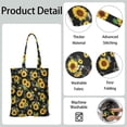 thumbnail image 2 of Summer Floral Sunflower Print Reusable Tote - Durable & Spacious Shopping Bag for Commuters, 2 of 6