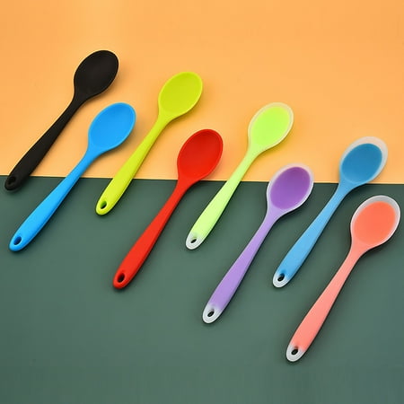 

Fogcroll Rice Spoon High Temperature Resistance Solid Color Soft Silicone Non-stick Food Grade Eating Tool Stable Smooth Edge Soup Spoon Kitchen Tool