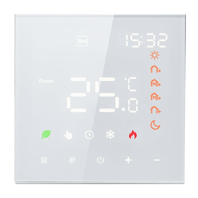 Amdohai Smart Thermostat 3A Digital Programmable LCD Display Touchscreen Underfloor Heating Temperature Controller Digital Intelligent Wall Thermostat for Water Heating