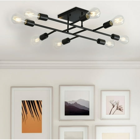 

Aiwen 8 Lights Metal Sputnik Semi Flush Mount Ceiling Lamp Modern Home Decoration Light Fixture