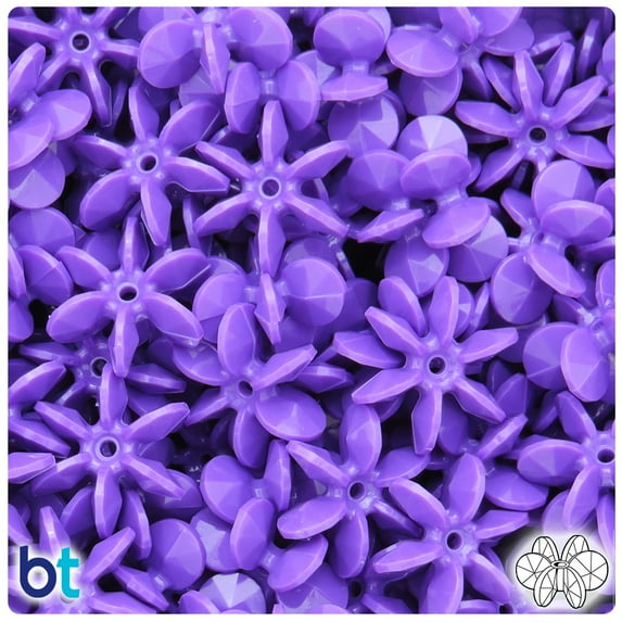 BeadTin Dark Lilac Opaque 18mm SunBurst Plastic Beads (135pcs)