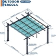 thumbnail image 7 of Studyset Outdoor Pergola, Heavy-Duty Aluminum Patio Pergolas and Gazebos Clearance with Retractable Canopy Sun Shade, UV-Resistant Metal Pergola for Existing Deck, Backyard Garden Porch, 7 of 7