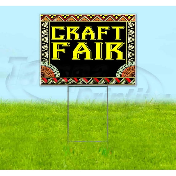 Craft Fair (18" x 24") Yard Sign, Includes Metal Step Stake