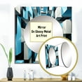 thumbnail image 3 of Designart "Focused Blue Op Art A Visual Journey VI" Abstract Square Mirror For Wall Decor - Large Blue Square Mirror Printed Wall Decor - Transitional Square Living Room Mirror, 3 of 5