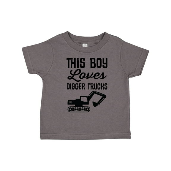 Inktastic This Boy Loves Digger Trucks Construction Boys Toddler T-Shirt