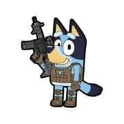 Bluey Operator Vinyl Sticker Military Tactical Gear Soldier Veteran Design Phone Decal Water Bottle Stickers Car Decals, Laptop Sticker