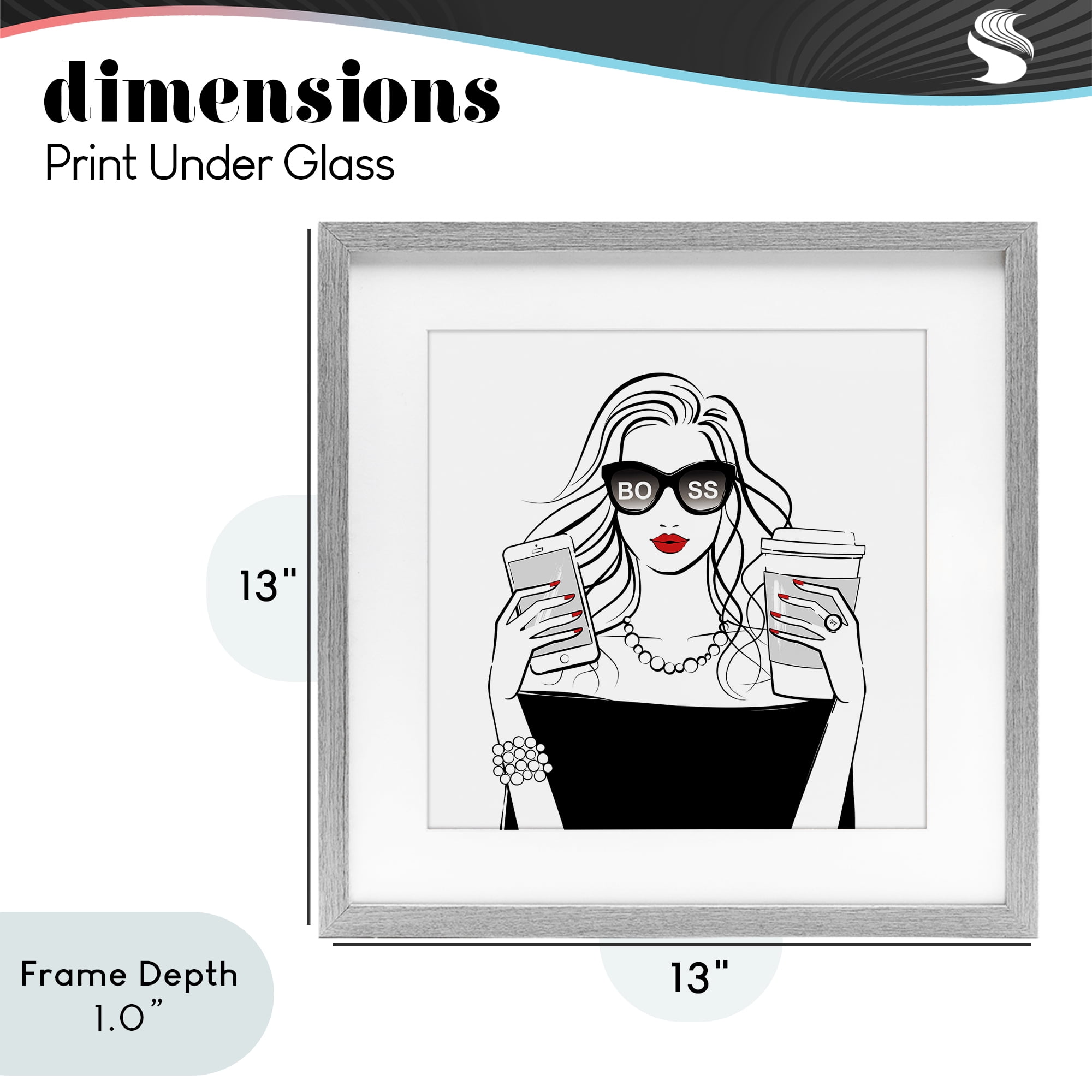 Stupell Industries Chic Boss Morning Coffee Moment Gray Framed Print Under Glass, design by Martina Pavlova