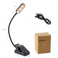 thumbnail image 5 of Lámpara de lectura recargable, lámpara con clip de 9 LED, 9 configuraciones de brillo y 3 modos de color (blanco frío y blanco cálido), cuello flexible, luz indicadora, lectura prolongada en la cama,, 5 of 5