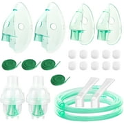 2 Pack Nebolizador Replacement Parts Accessories for Kids and Adults with 4 Masks,2 Mouthpiece, 2 Cup, 2 Tube, 10 Filters, and 4 Elastic Bands