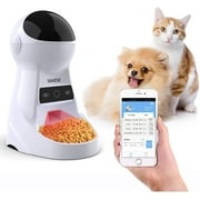 Iseebiz Automatic Pet Feeder, Cat Dog Food Dispenser 3 Liter Hopper with Voice Recorder, Timer Programmable, Portion Control, Food Dispense Remind, IR Detect, 4 Meals a Day for Medium Small Cats Dogs