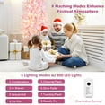 thumbnail image 2 of 7 FT Pre-Lit Pink Snow Flocked Christmas Tree, 800 Branch Tips, 300 LED Lights, 8 Lighting Modes, Artificial Hinged Pencil Xmas Tree with Metal Base for Festival Party Decoration, 2 of 7