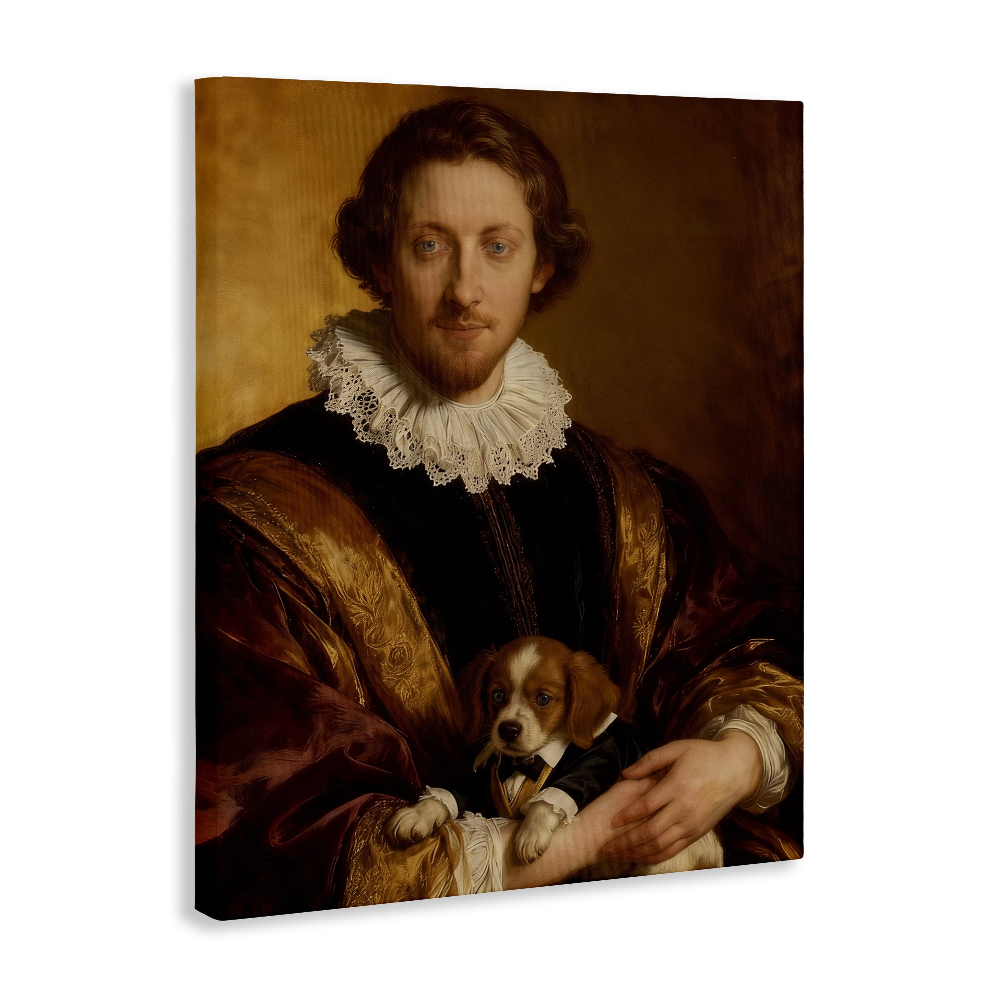 Stupell Industries Renaissance Noble with Loyal Companion Canvas Wall Art, design by CAD Designs