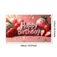 thumbnail image 3 of Pink Themed Happy Birthday Banner with Strawberry Elements Backdrop Party Decoration for Birthday Party Celebrations Photography Props Photo Booth Decorations, 3 of 4