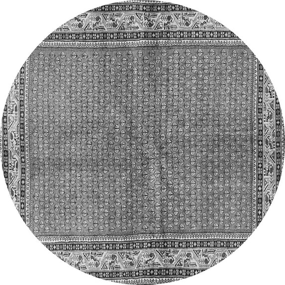 Ahgly Company Indoor Round Persian Gray Traditional Area Rugs, 7' Round