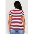 thumbnail image 5 of Womens Plus Size Striped V Neck Tee, 5 of 5
