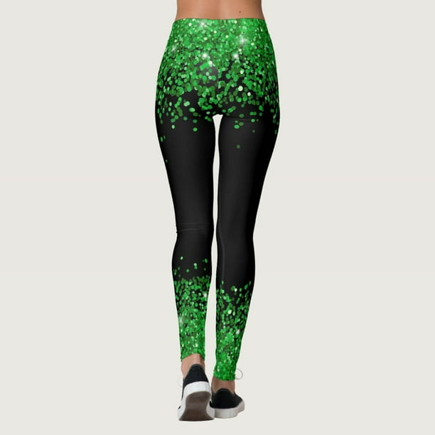 Fvwitlyh Shapermint Leggings High Waisted Women'S Paddystripes Good Luck  Green Pants Print Leggings Pants For Yoga Running Pilates Gym 