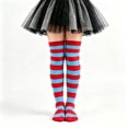 thumbnail image 2 of SUXIAN Girls Knee High Socks Striped Ribbed Knit Soft Stretchy Material Easy Care Machine Washable Halloween Costume, 2 of 5
