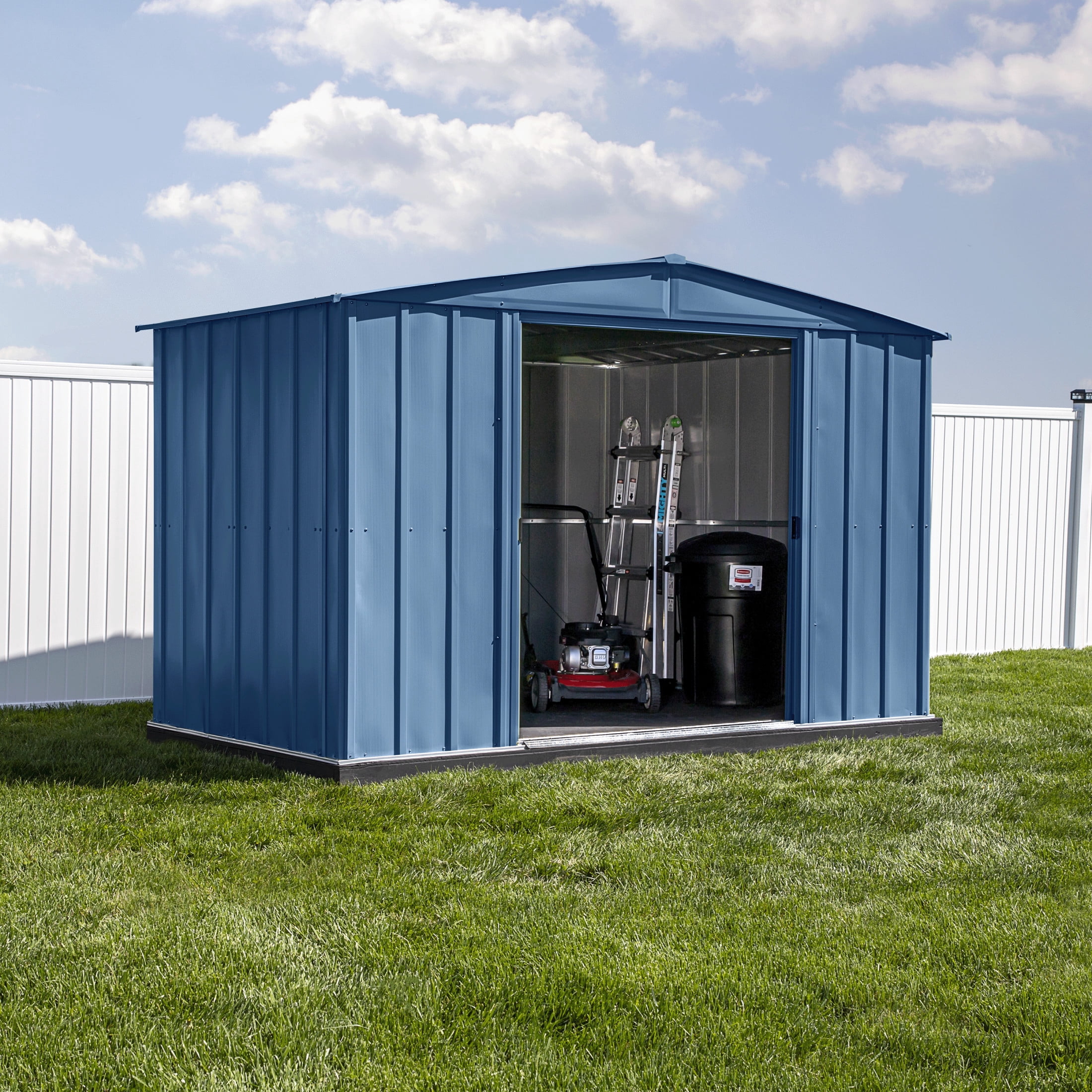 Arrow Classic 8 x 8 x 6 ft Blue Grey Steel Storage Shed