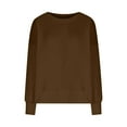 thumbnail image 3 of ClodeEU Women's Oversized Sweatshirts,Crewneck Long Sleeve Side Slit Pullover ,Casual Loose Fall Outfits Coffee,Womens Plus XXL, 3 of 7