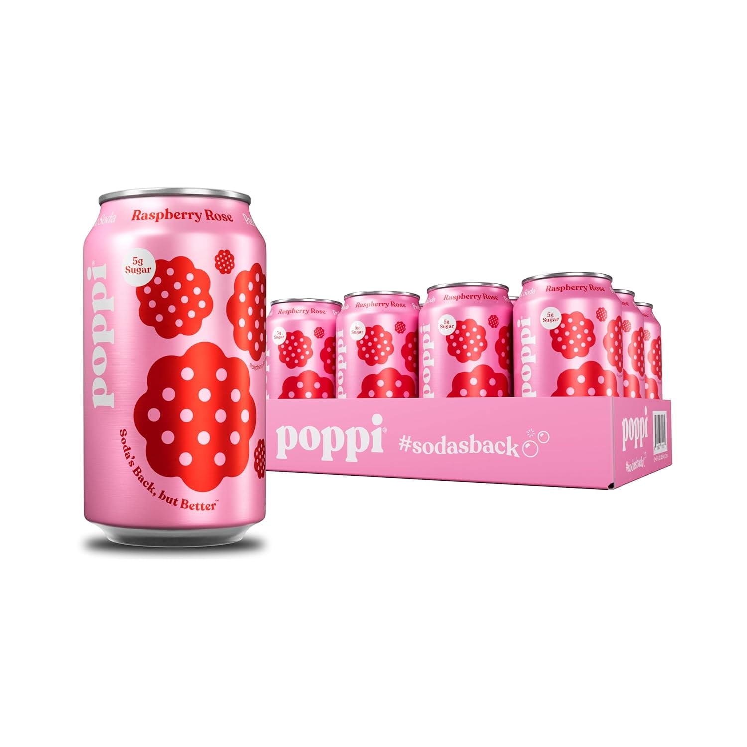 poppi Prebiotic Soda, 12 oz Cans, Variety Pack with Apple Cider