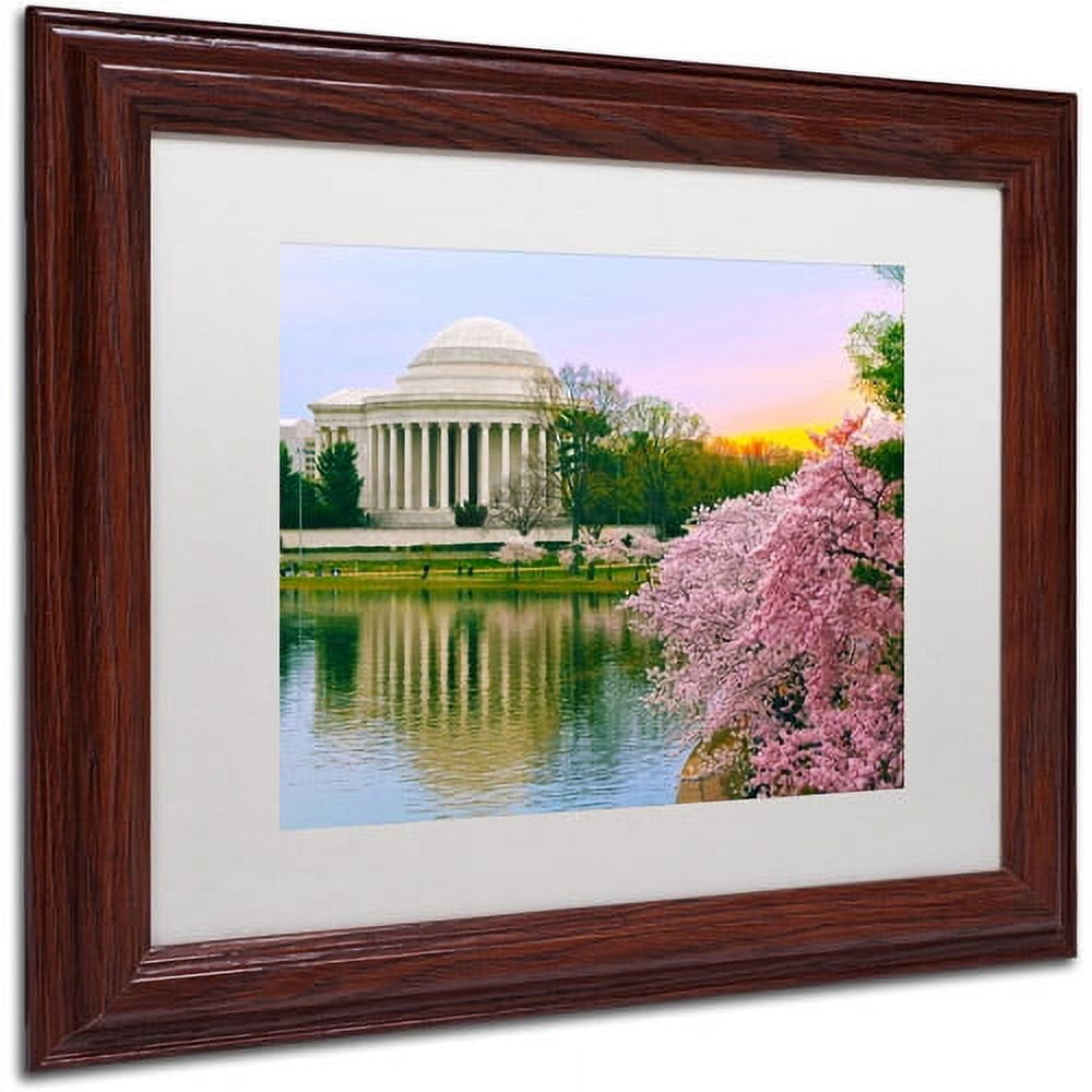Trademark Fine Art "Cherry Blossoms 2014-6" Canvas Art by CATeyes, White Matte, Wood Frame