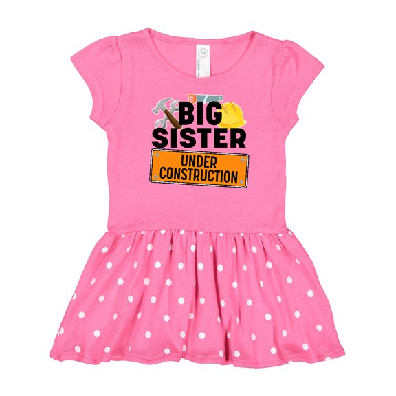 Inktastic Big Sister under construction Gift Baby Girl Dress