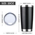 thumbnail image 2 of EcoMozz 20oz Tumbler Stainless Steel Vacuum Insulated Mug with Lid, Double Wall Travel Mug, Durable Powder Coated Coffee Cup, Suitable for Ice Drinks and Hot Beverage (Black 1pack), 2 of 3