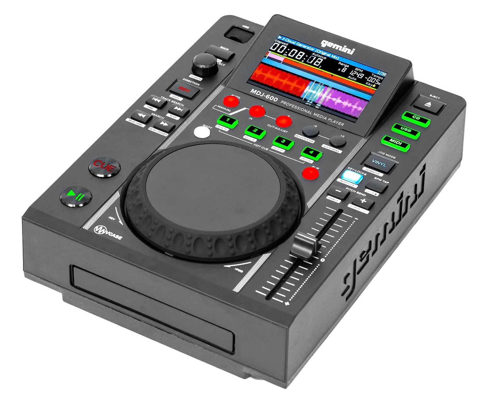 2) Gemini MDJ-600 USB/CD Media Players DJ MIDI Controllers+Mixer+Mic+Headphones