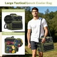 thumbnail image 4 of Holuxer Lunch Box for Men, 24 Can Double Deck Expandable Tactical Mens Lunch Bag for Work Travel Daytrip Picnic Camping, Large Capacity Cooler Bags with Adjustable Shoulder Strap, Green, 4 of 7