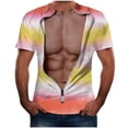 thumbnail image 1 of Qertyioot T-Shirt d'Entraînement pour Homme, Été, Décontracté, Col Rond, Manches Courtes, Haut avec Imprimé sur la Poitrine et Col Rond, 1 of 2
