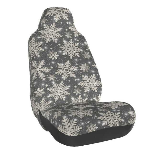 Wukai Sparkling Snowflakes Full Set Car Seat Covers with Soft Padding Universal Auto Front Seats Protector and Cushion Mat