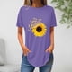 thumbnail image 1 of Fiudx Camisas para Mujer Top Suelto con Cuello Redondo y Estampado de Girasoles a La Moda Informal de Verano para Mujer, 1 of 3