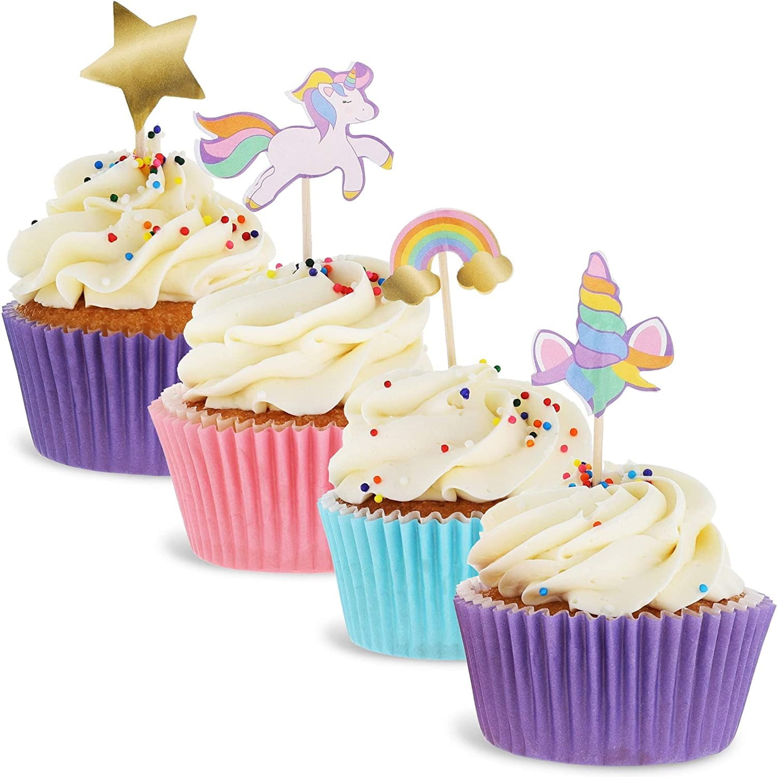 Unicorn Magic Birthday/Thank you Edible Personalised Cupcake Toppers
