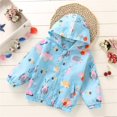 thumbnail image 2 of Toddler Girls Coat Children Fashion Cute Print Hooded Long Sleeve Jacket Zipper Hooded Windproof Windbreaker Outerwear for Girl Size 4-5T, 2 of 3