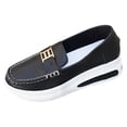 thumbnail image 4 of Suede Flat Loafers for Women Casual Slip On Dress Shoes Wide Width Fashion Square Toe Low Top Non Slip Walking Shoes Black Size 9.5, 4 of 5