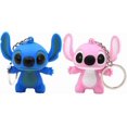 thumbnail image 1 of 2pcs Stitch Cartoon Modeling Keychain LED Flashlight Key Ring Handbag Bag Purse Pendant Key Holder Couples Keychains Set Animal Key Chain Lights, Blue, 1 of 4