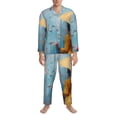 thumbnail image 3 of Cauagu Woman Under Blossoming Tree Print Men's Long-Sleeve Pajama Set,Soft Button-Front 2Pjs for Men Long Sleeve Men’s Sleepwear-X-Large, 3 of 7