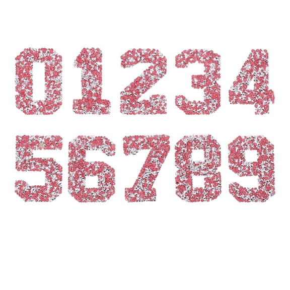 TITINICE 10pcs Iron on Rhinestone Number Patches for Sports Shirts and Hats