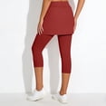 thumbnail image 7 of Likimi Women Athletic Tennis Skirt With Built In Shorts Solid Color Stretch High Waist Comfortable Trousers Wine Size L, 7 of 7