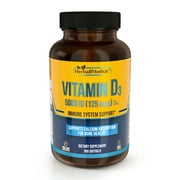 Vitamin D3 5,000 IU (125 Mcg) Herballmedick – Immune System Support & Calcium Absorption For Bone Health* - Pharmaceutical-grade gelatin 360 Softgels - 1 year Supply