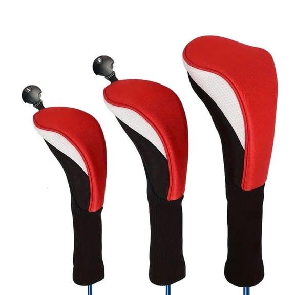 SDFGTstore 3Pcs Professinal Golf Head Cover Soft Wood Golf Club Driver Headcovers for Fairway Wood, Driver, and Hybrids
