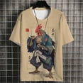 thumbnail image 4 of Camiseta de hombre con diseño de gato samurái japonés, camiseta de verano de moda de manga corta con estampado 3D de dibujos animados, camiseta de anime para hombre, camisetas para hombre, 4 of 5