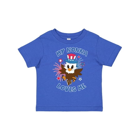 

Inktastic 4th of July My Nonna Loves Me Cute Patriotic Baby Eagle Gift Toddler Boy or Toddler Girl T-Shirt